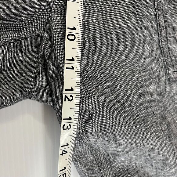 Athleta Womens 100% Linen Pants 4 Gray Ankle Tapered Leg Pull On Drawstring - Picture 6 of 8